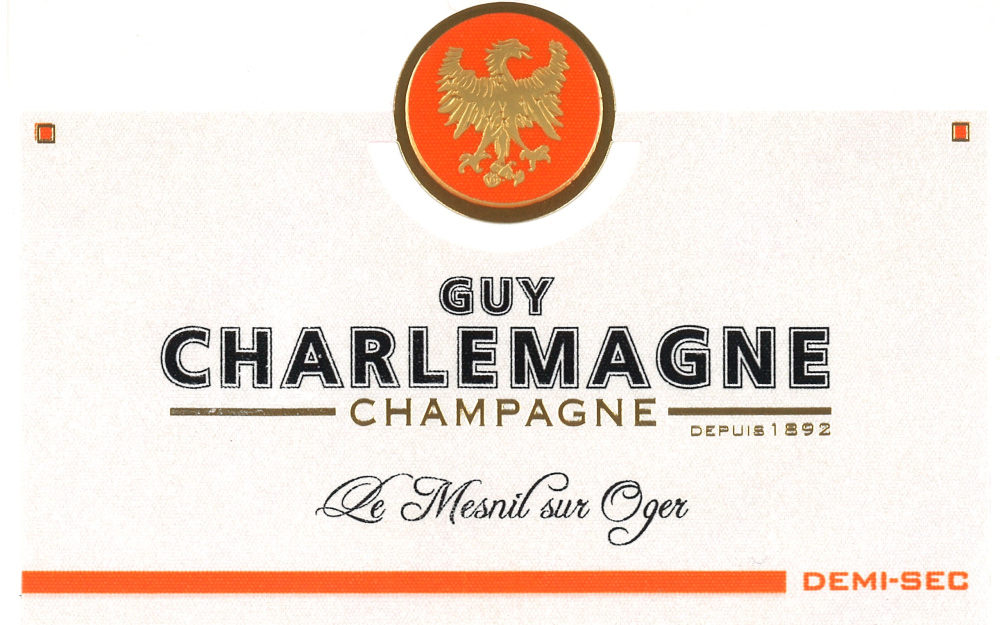 etiquette - Champagne Guy Charlemagne - Champagne Demi Sec