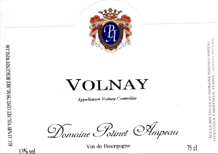 etiquette - Domaine Potinet Ampeau - Volnay