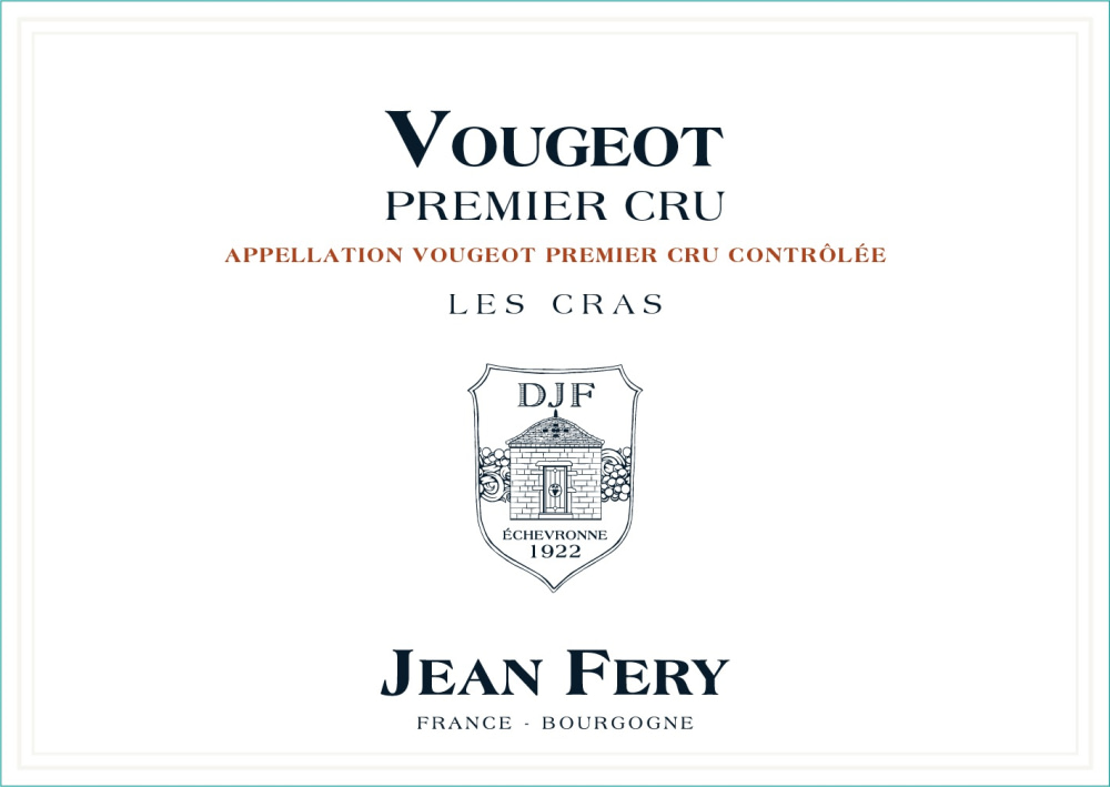 etiquette - Domaine FERY Jean - Vougeot 1er Cru Les Cras