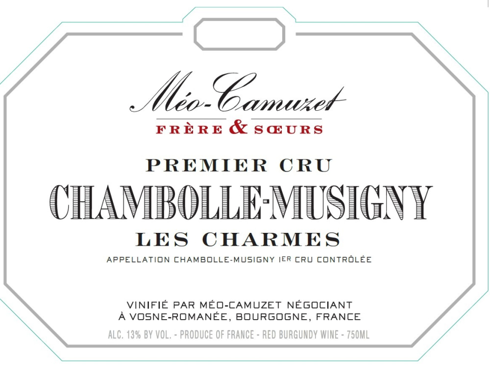 etiquette - Domaine Méo-Camuzet - Chambolle Musigny 1er Cru Les Charmes