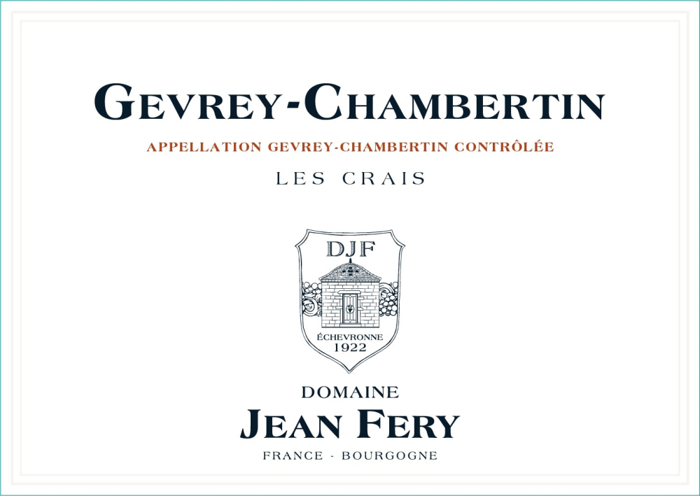 etiquette - Domaine FERY Jean - Gevrey Chambertin Les Crais