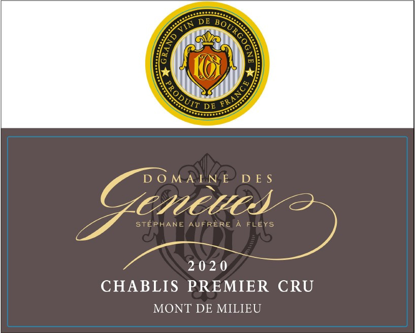 etiquette - Domaine des Genèves - Chablis 1er Cru "Mont de Milieu"