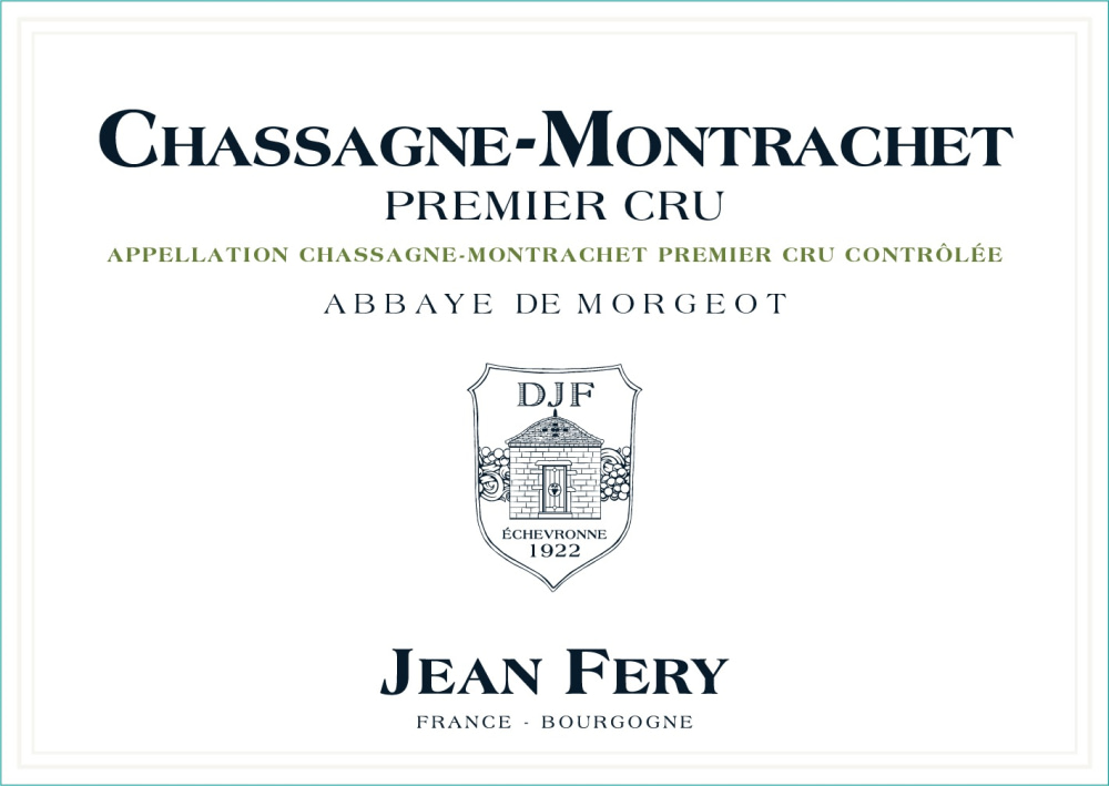 etiquette - Domaine FERY Jean - Chassagne Montrachet 1er Cru Abbaye De Morgeot