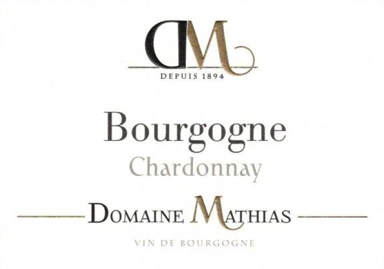 etiquette - Domaine Mathias - Bourgogne Chardonnay