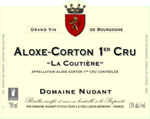 etiquette - Domaine Nudant - Aloxe Corton 1er Cru La Coutière