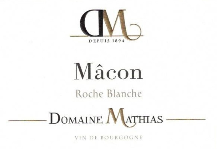 etiquette - Domaine Mathias - Mâcon Roche Blanche