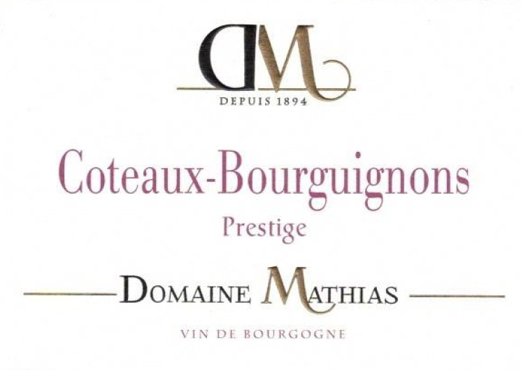 etiquette - Domaine Mathias - Côteaux Bourguignons Prestige