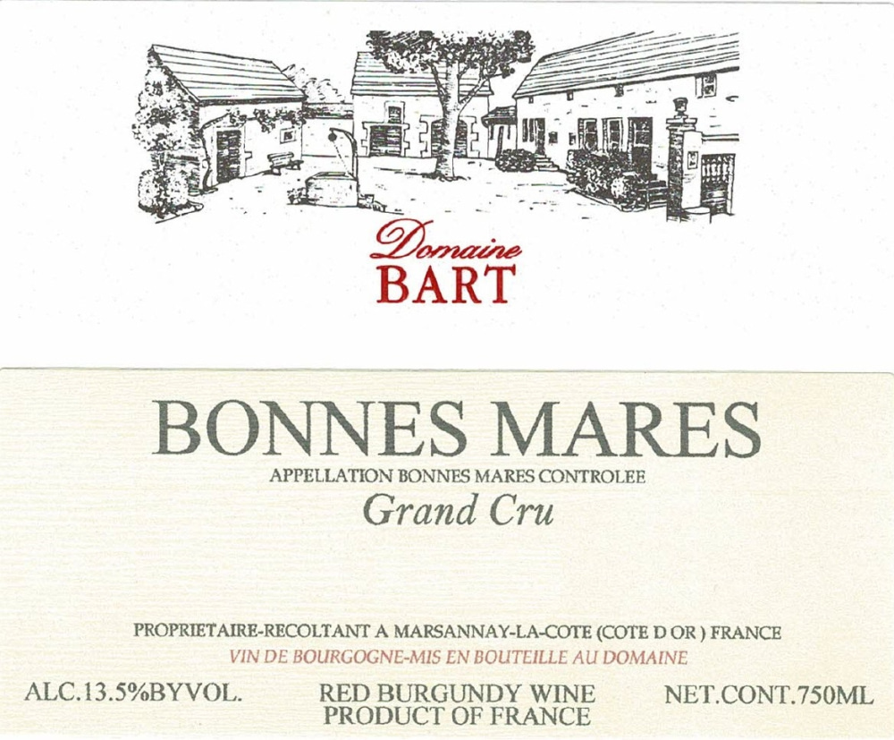 etiquette - Domaine Bart - Bonnes-Mares Grand Cru