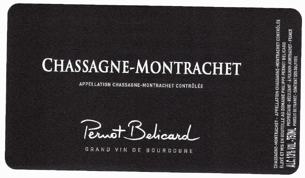 etiquette - Domaine Pernot Belicard - Chassagne Montrachet