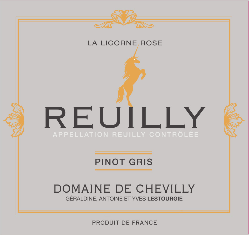 etiquette - Domaine de Chevilly - Reuilly Gris La Licorne Rosé